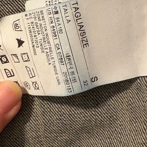 VTG United Colors Of Benetton Blue Jean Jacket Size Small - Picture 3 of 5